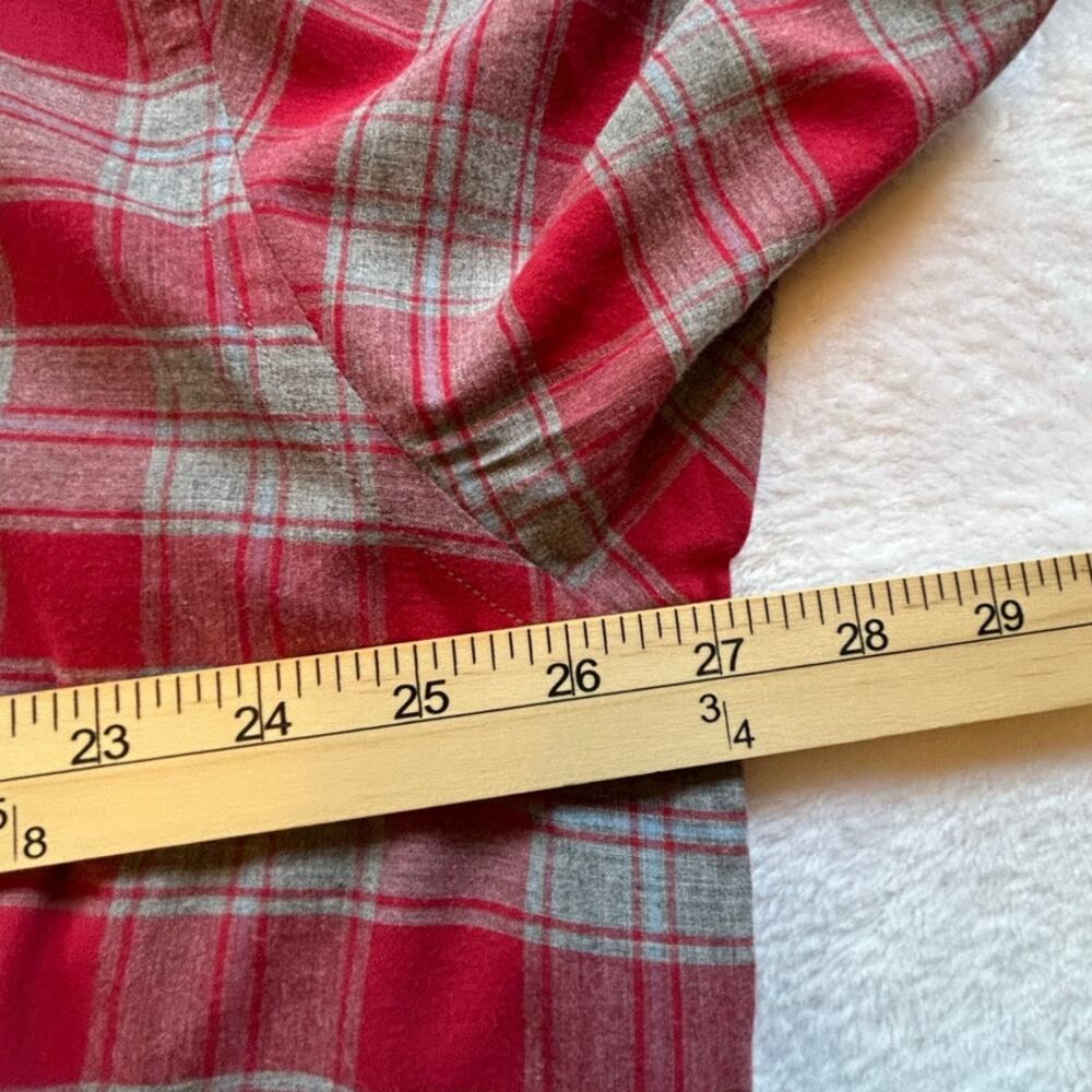 Pendleton Mens XXL Red Gray Plaid Short Sleeve Frontier Cotton Shirt - Picture 3 of 6